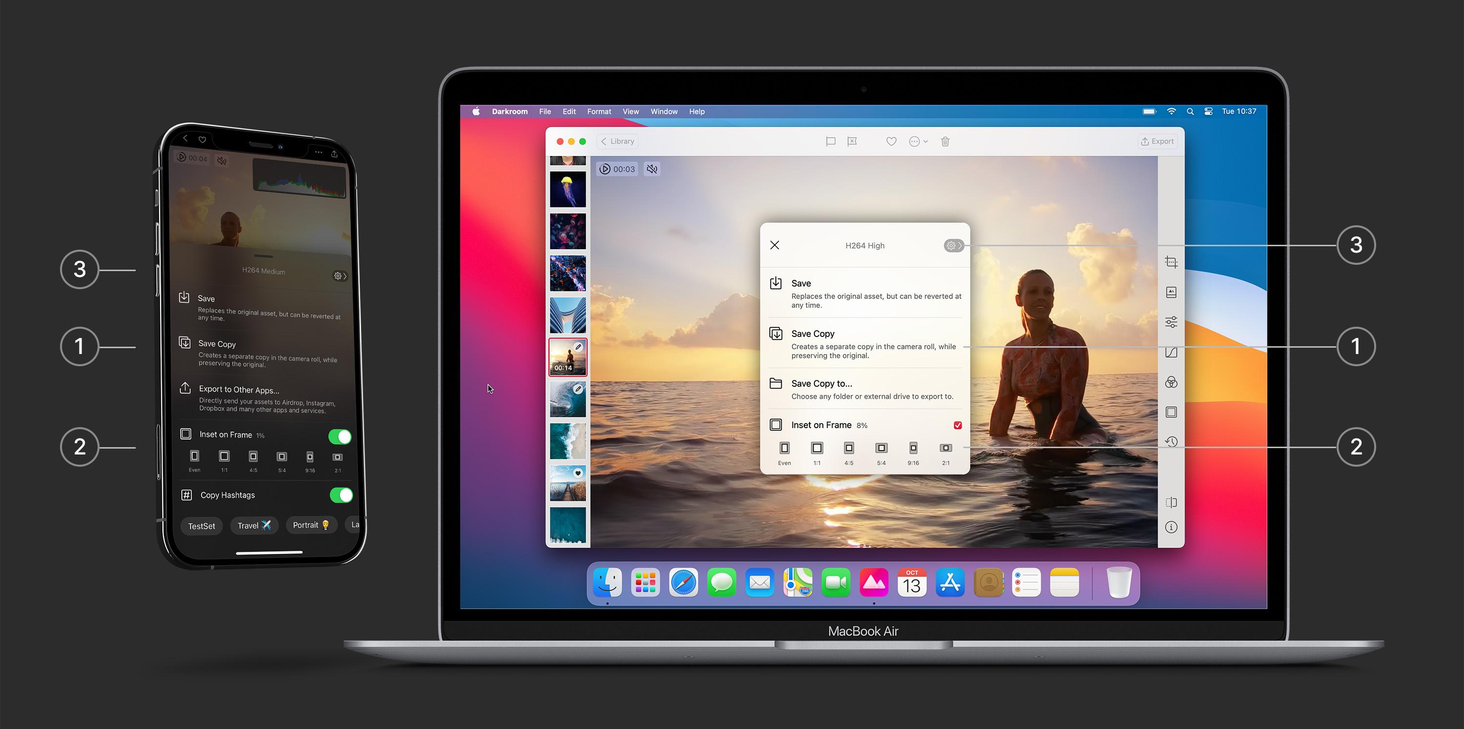 Export a photo on iPhone and Mac