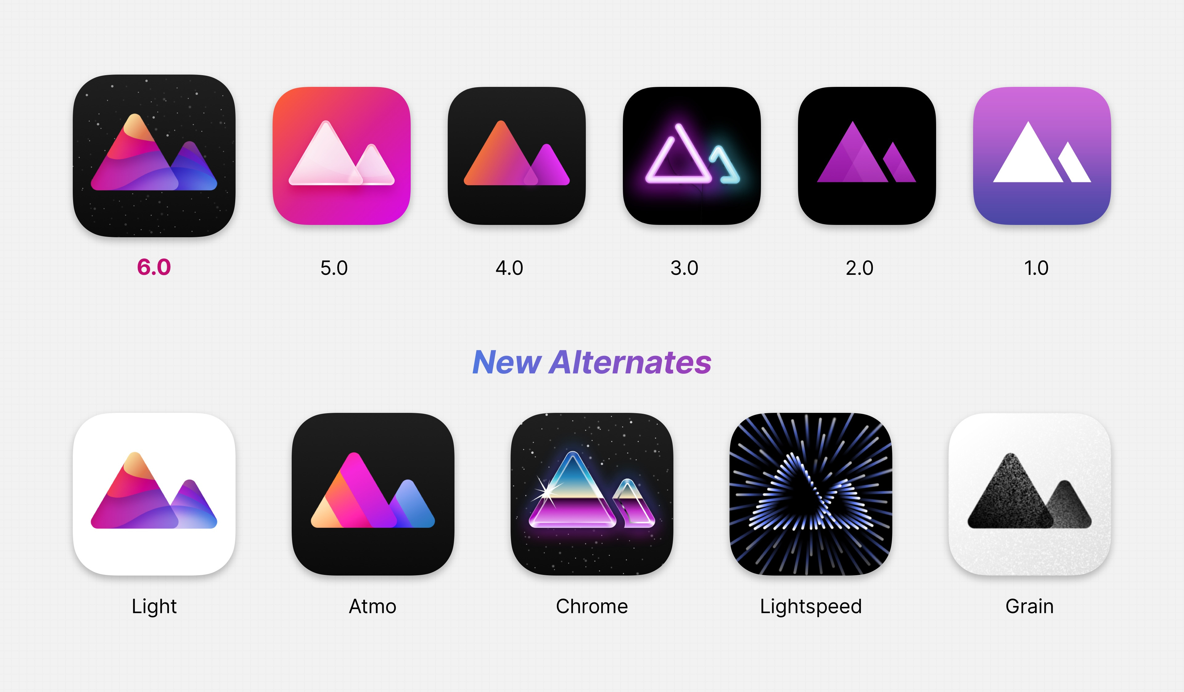 App icon history of Darkroom, and new Darkroom+ variants