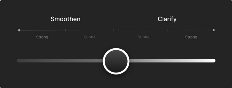 The clarity slider, smoothen < > clarify