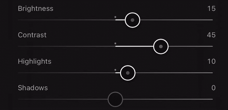 Tap on slider track for adjustments