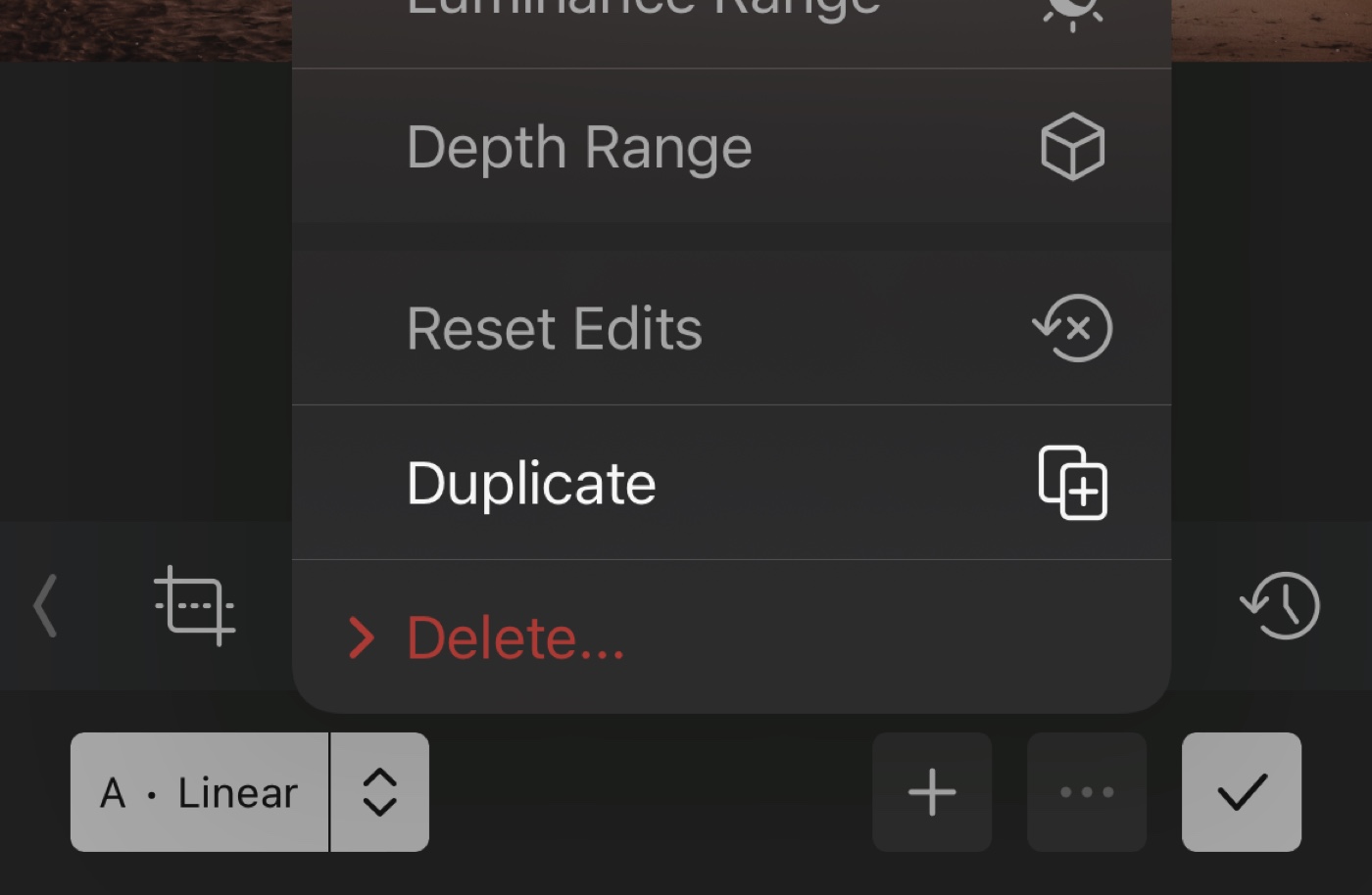 Duplicate mask menu option