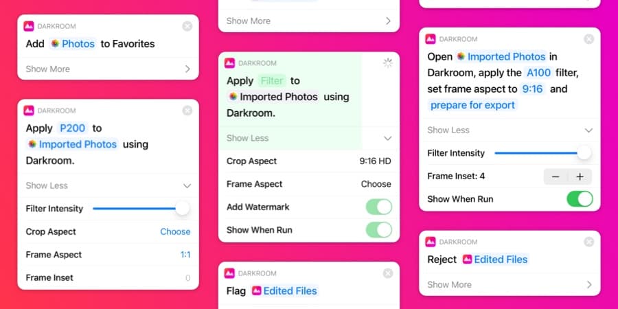 Darkroom Shortcut Actions
